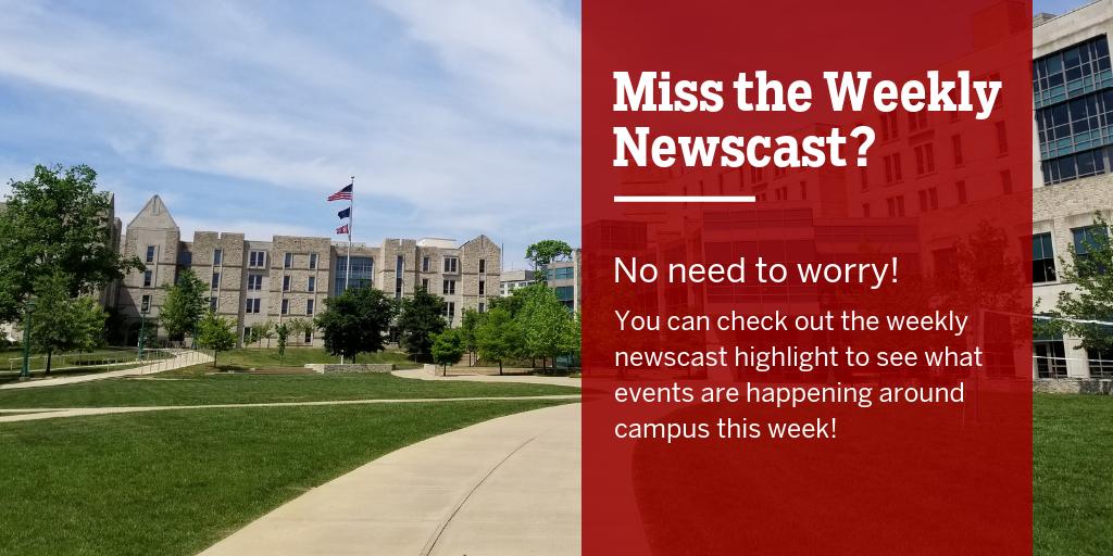 ICYMI: Check out our Weekly Newscast Instagram highlight to stay in the know about ways to get involved and things to do around campus! :